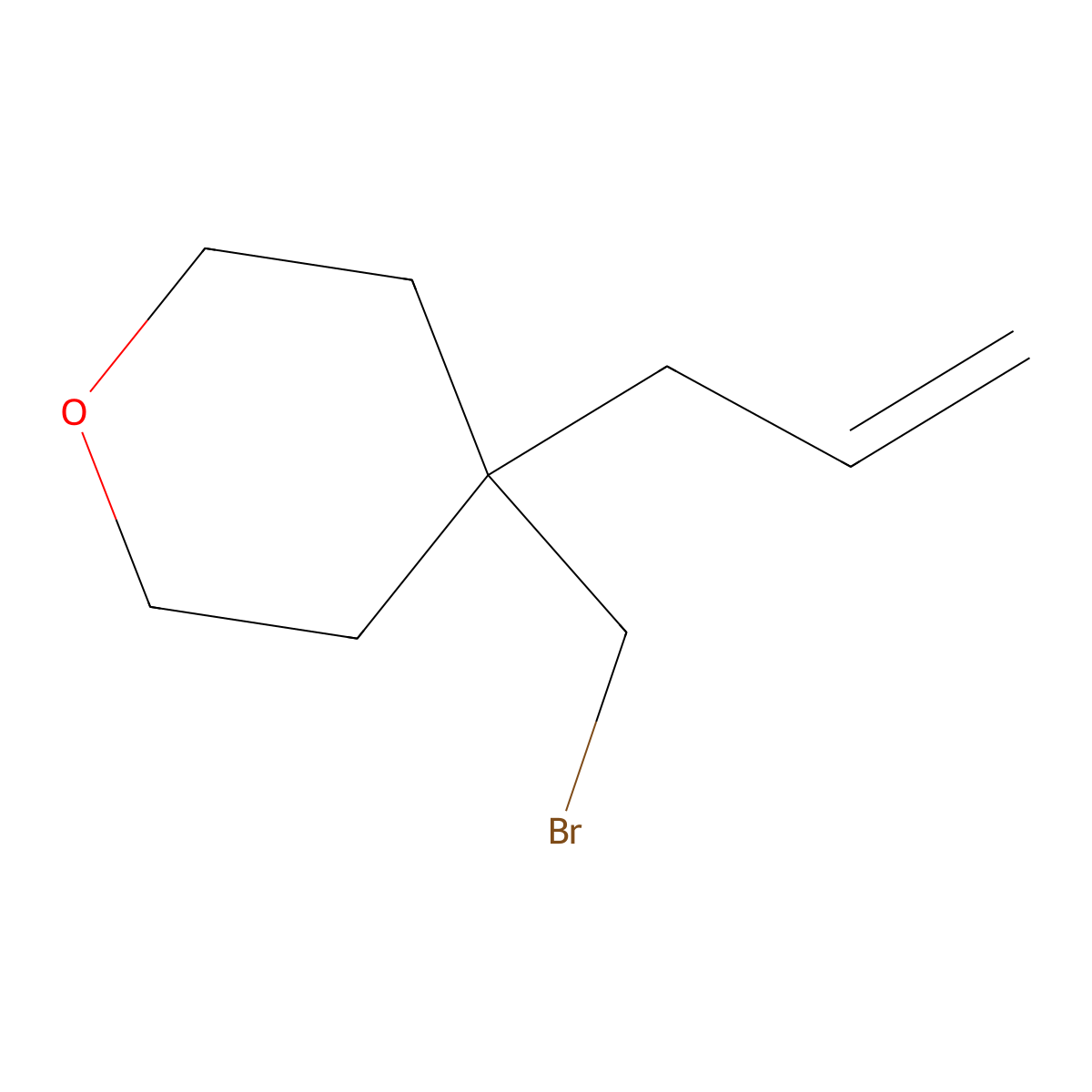 4-(Bromomethyl)-4-(prop-2-en-1-yl)oxane molecular structure, CAS 1881925-04-7