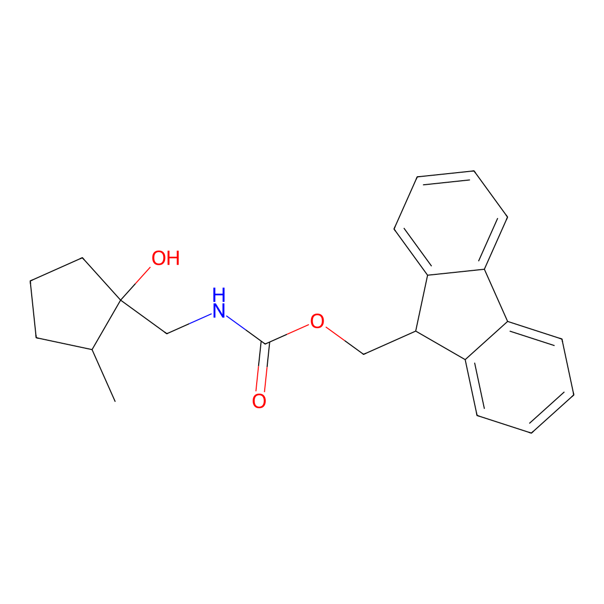 (9H-fluoren-9-yl)methyl N-[(1-hydroxy-2-methylcyclopentyl)methyl]carbamate molecular structure, CAS 1881925-44-5