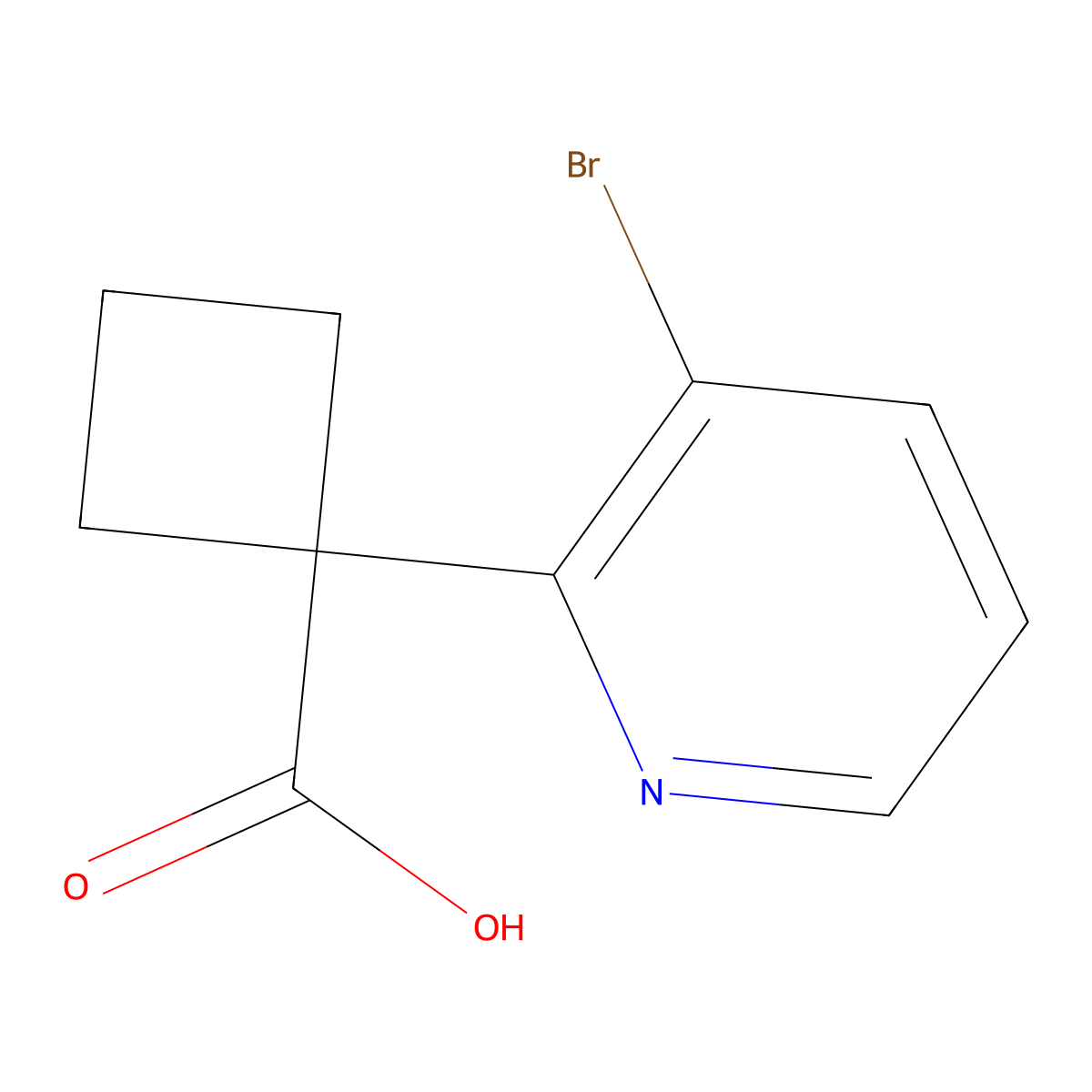 1-(3-Bromopyridin-2-yl)cyclobutane-1-carboxylic acid molecular structure, CAS 1881926-59-5