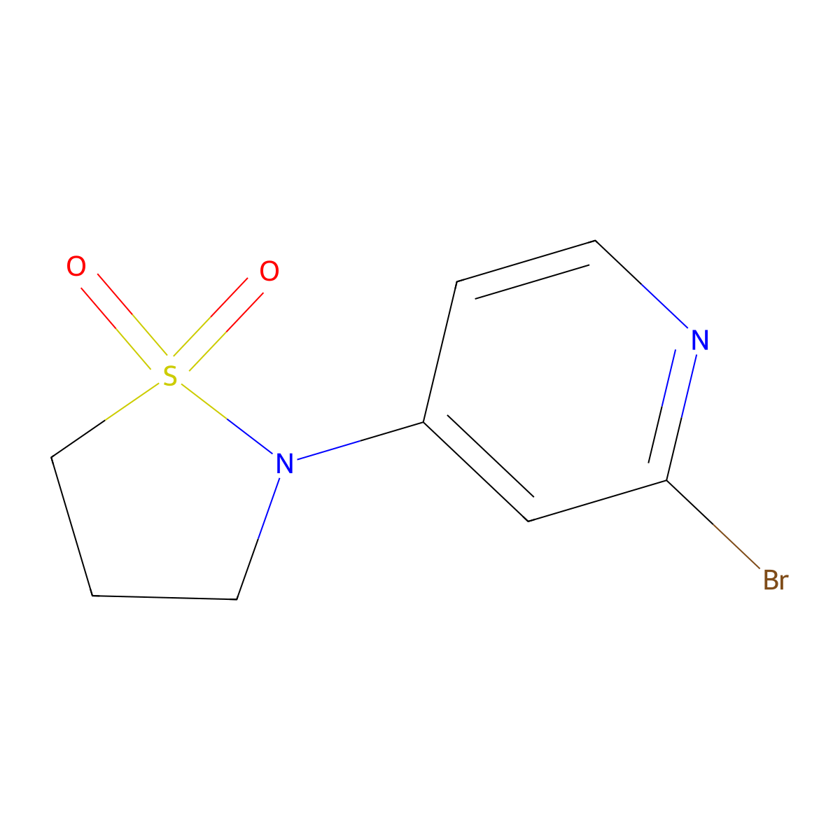 2-(2-Bromopyridin-4-yl)-1lambda6,2-thiazolidine-1,1-dione molecular structure, CAS 1881930-82-0
