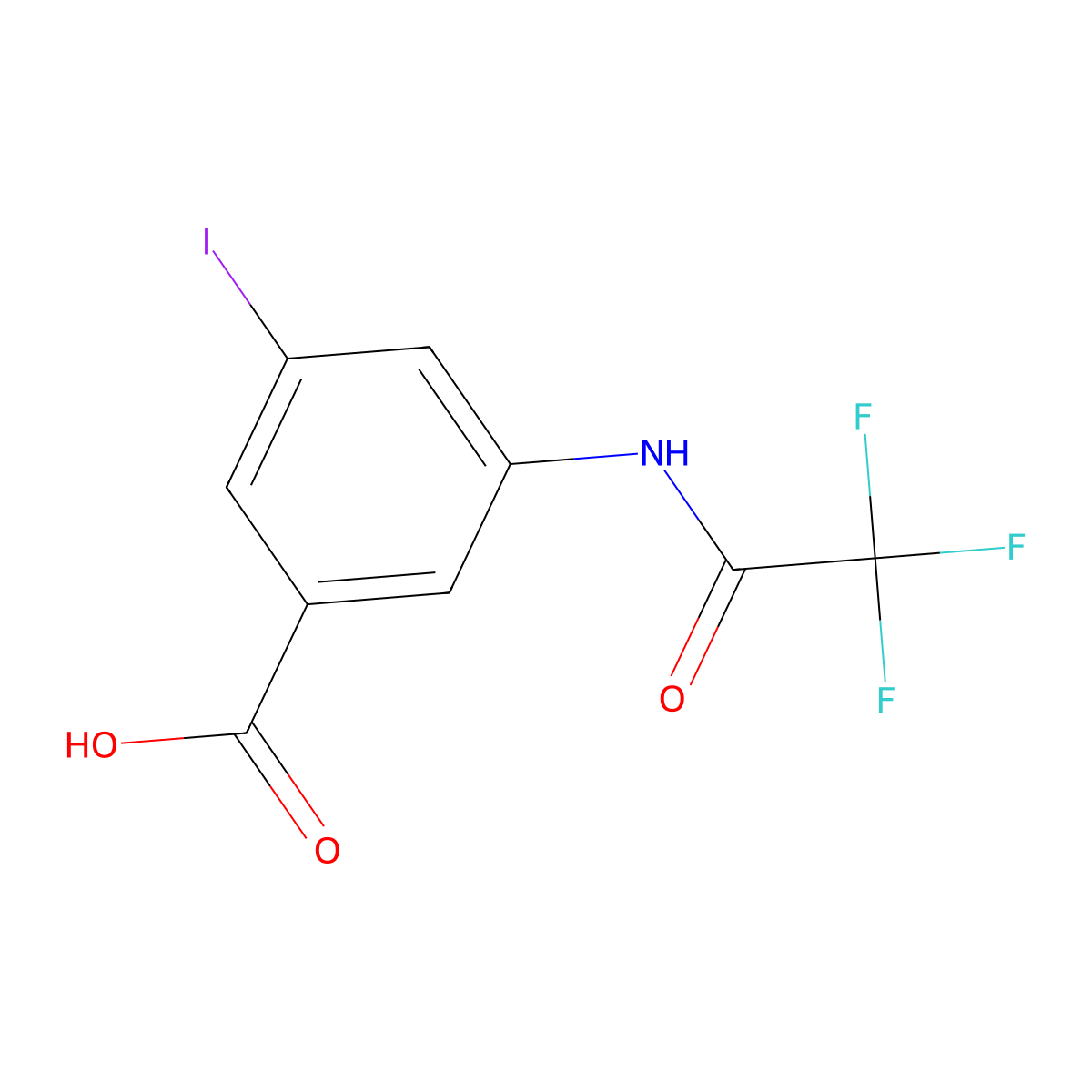 3-Iodo-5-(trifluoroacetamido)benzoic acid molecular structure, CAS 1881948-95-3