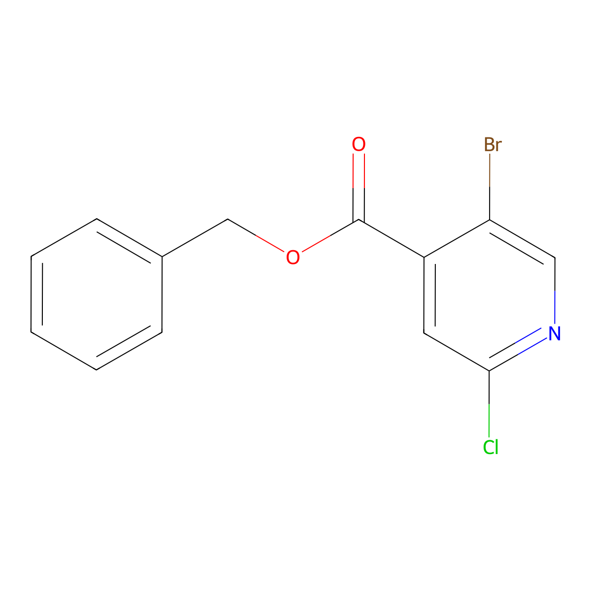 Benzyl 5-bromo-2-chloroisonicotinate molecular structure, CAS 1881980-41-1