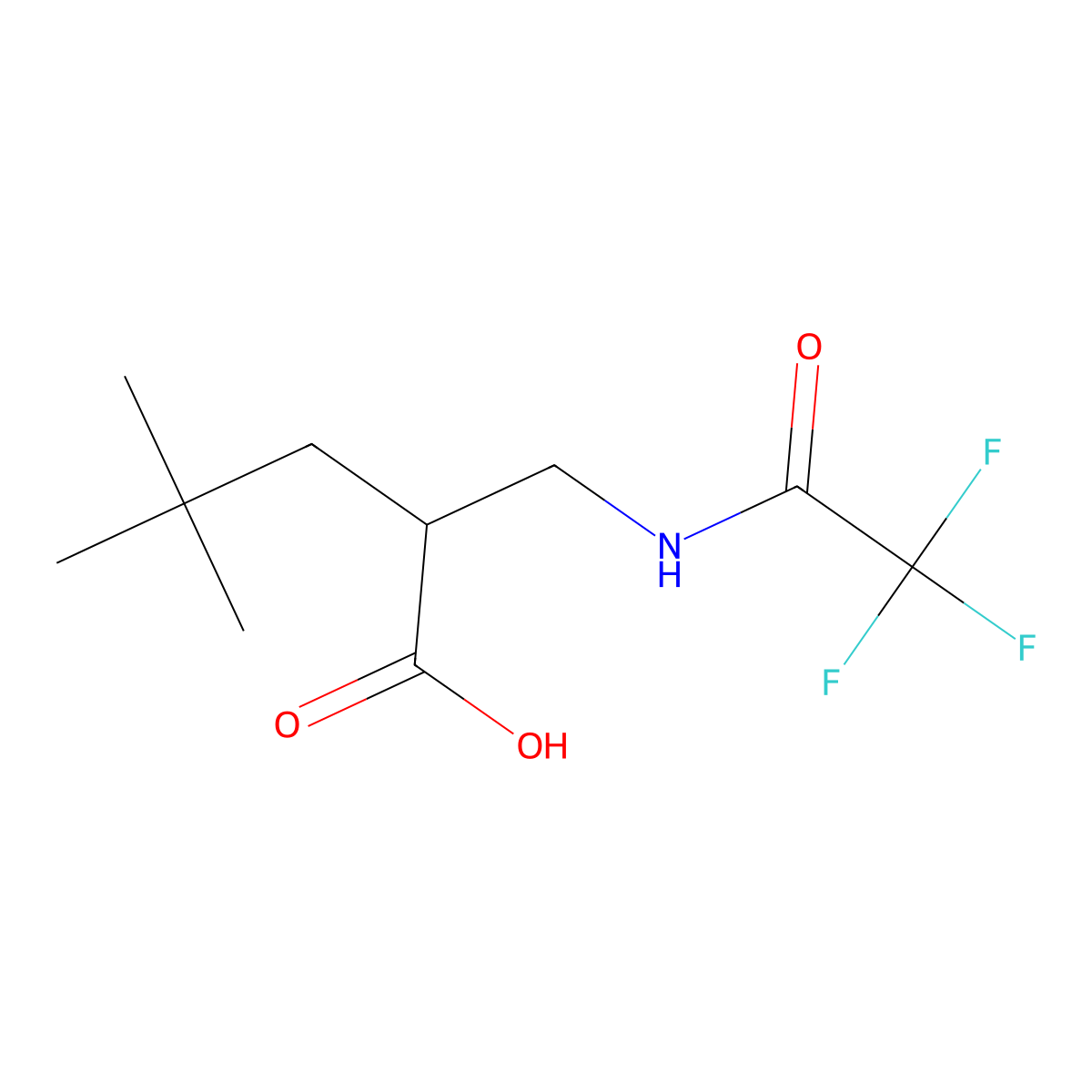 4,4-Dimethyl-2-[(trifluoroacetamido)methyl]pentanoic acid molecular structure, CAS 1881983-94-3