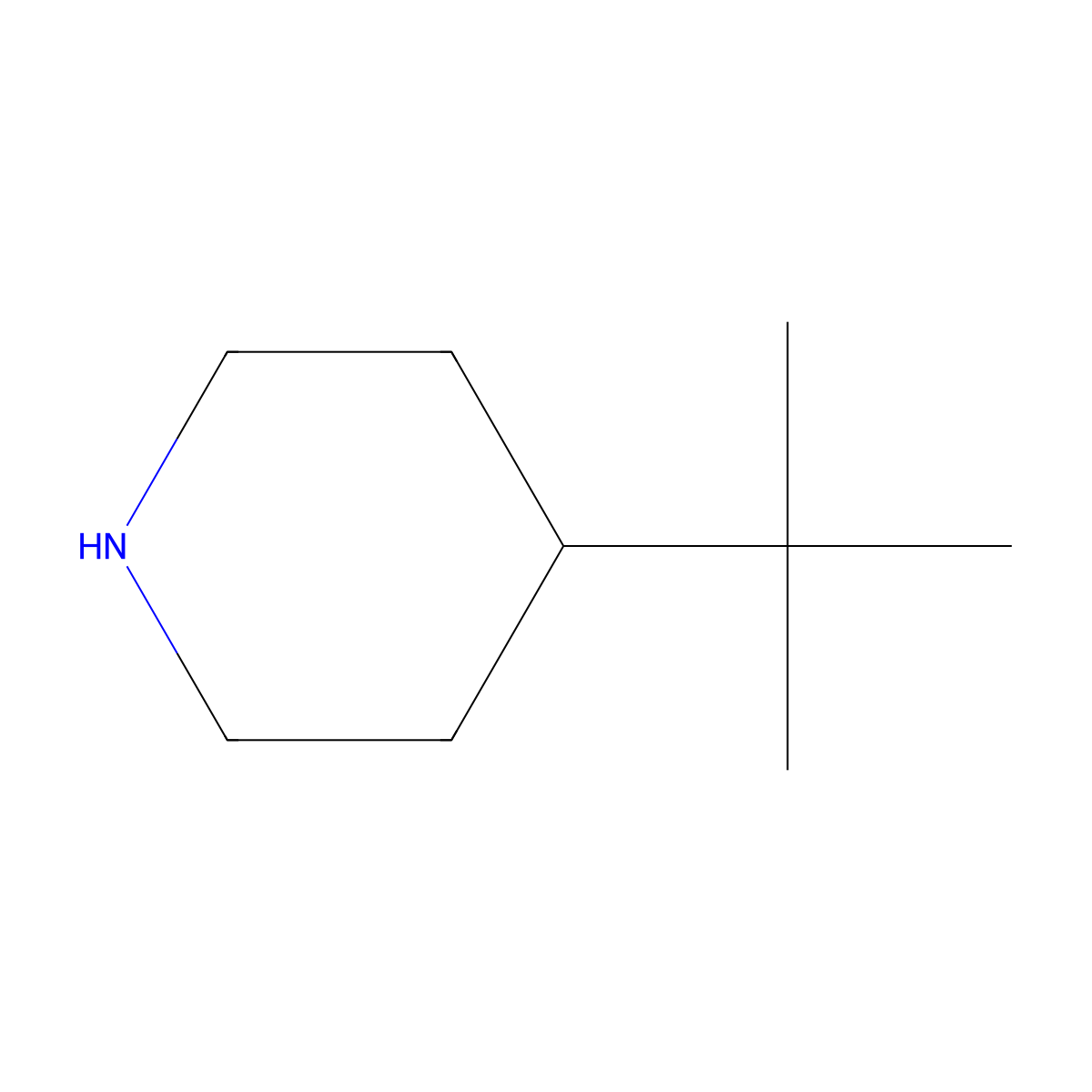Piperidine, 4-(1,1-dimethylethyl)- molecular structure, CAS 1882-42-4