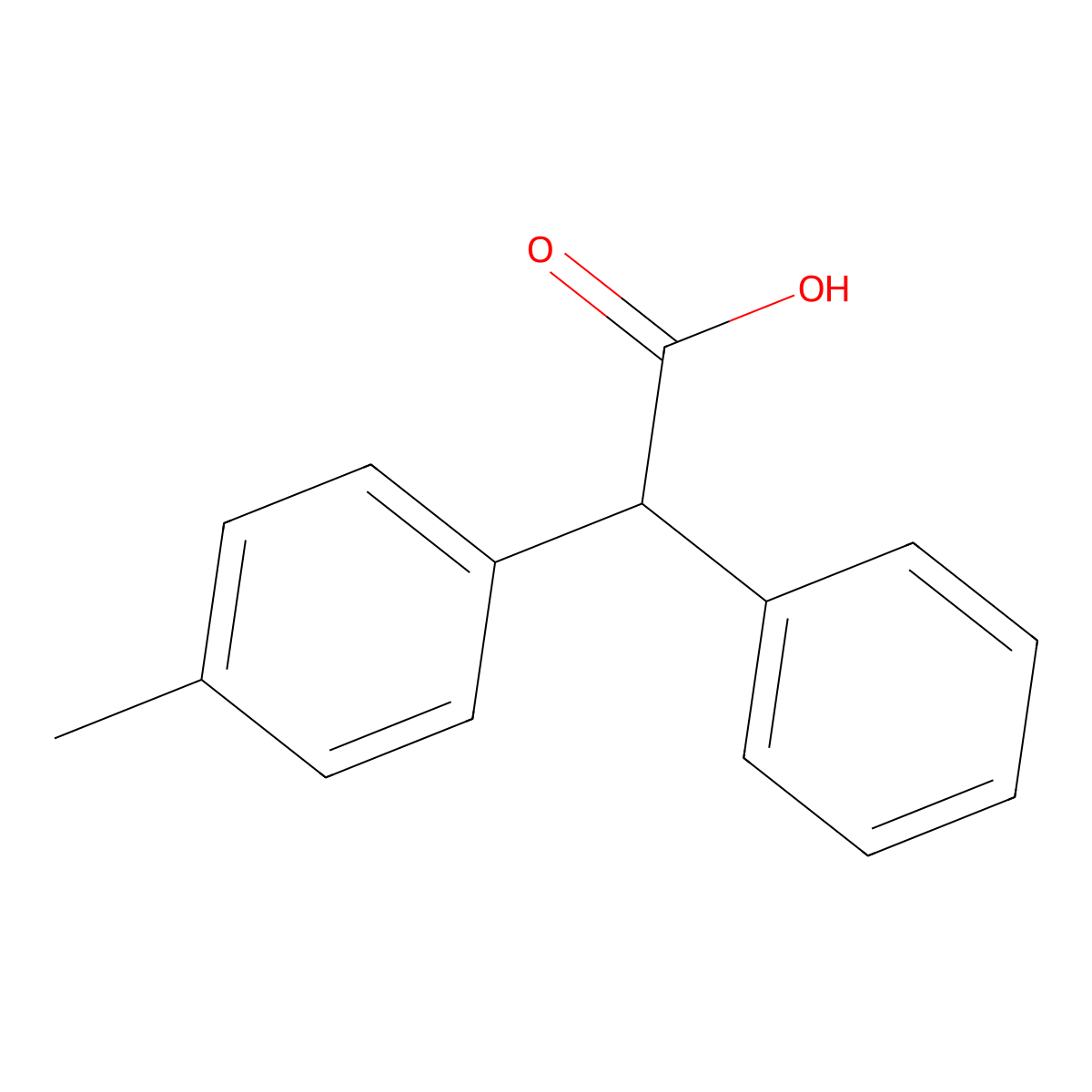 4-Methyl-alpha-phenylbenzeneacetic acid molecular structure, CAS 1882-56-0