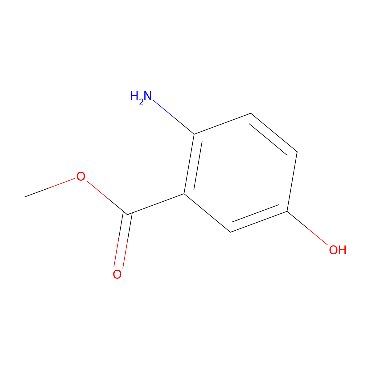 Methyl 5-Hydroxyanthranilate molecular structure, CAS 1882-72-0