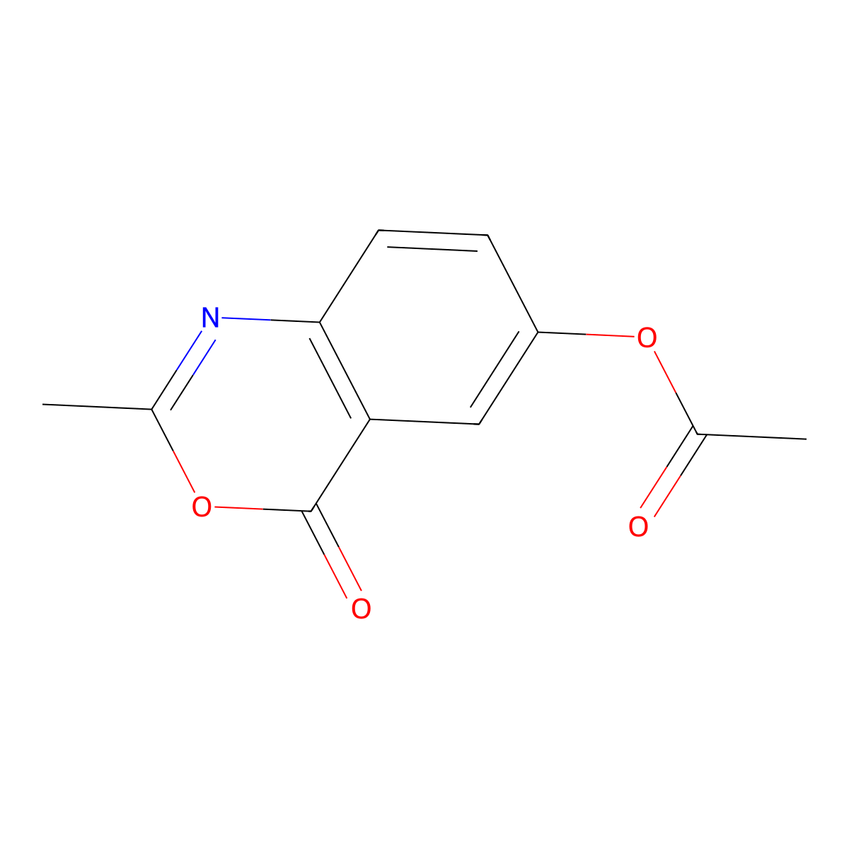 2-Methyl-4-oxo-4H-benzo[d][1,3]oxazin-6-yl acetate molecular structure, CAS 1882-75-3