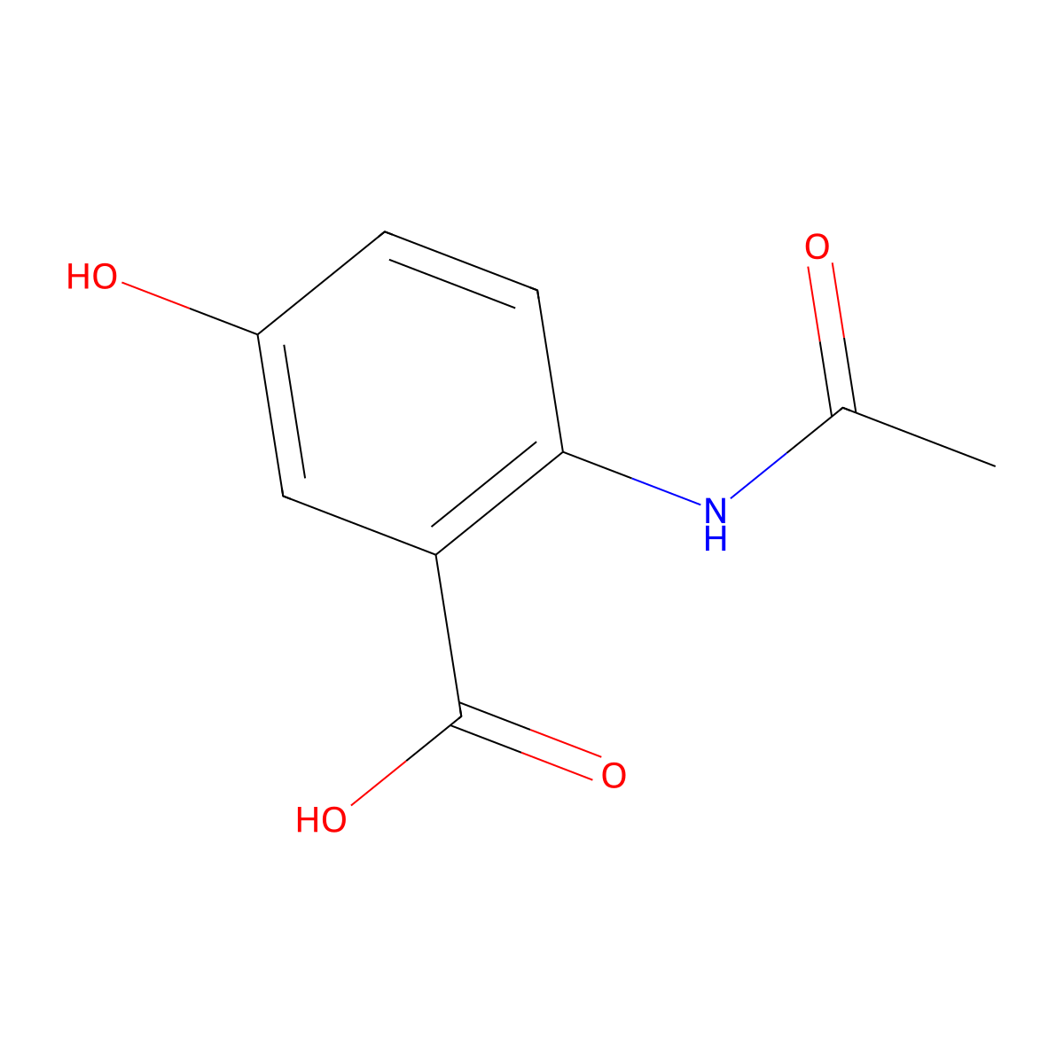 2-(Acetylamino)-5-hydroxybenzoic acid molecular structure, CAS 1882-76-4