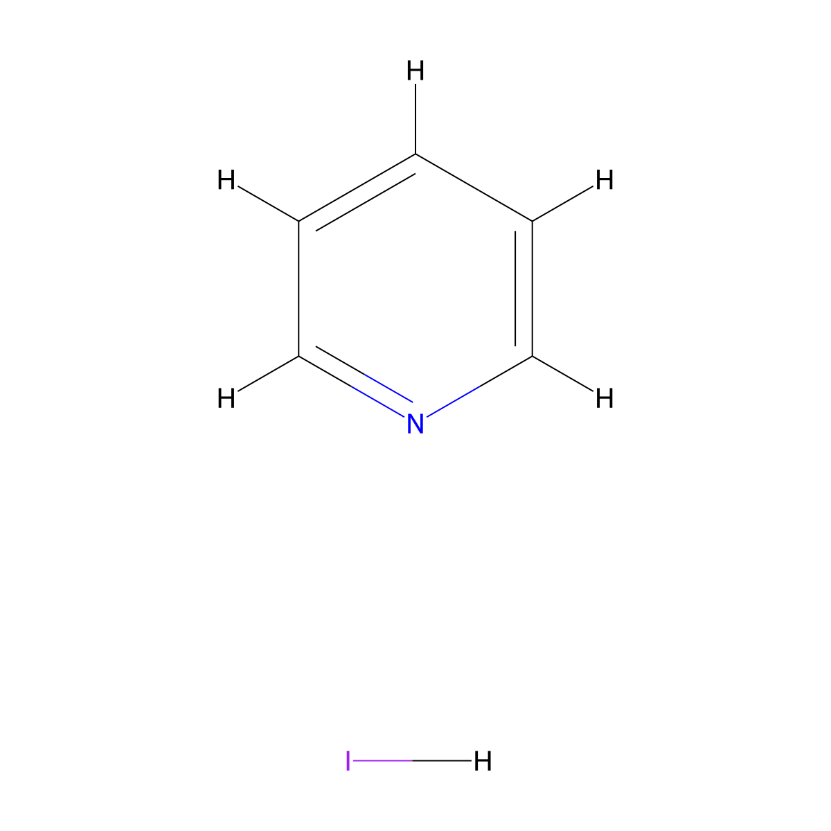 Pyridine Hydroiodide molecular structure, CAS 18820-83-2