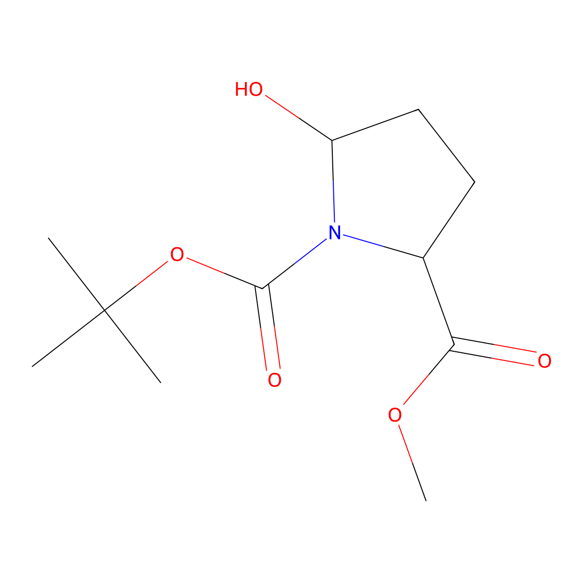 1-tert-Butyl 2-methyl (2S)-5-hydroxypyrrolidine-1,2-dicarboxylate molecular structure, CAS 188200-05-7
