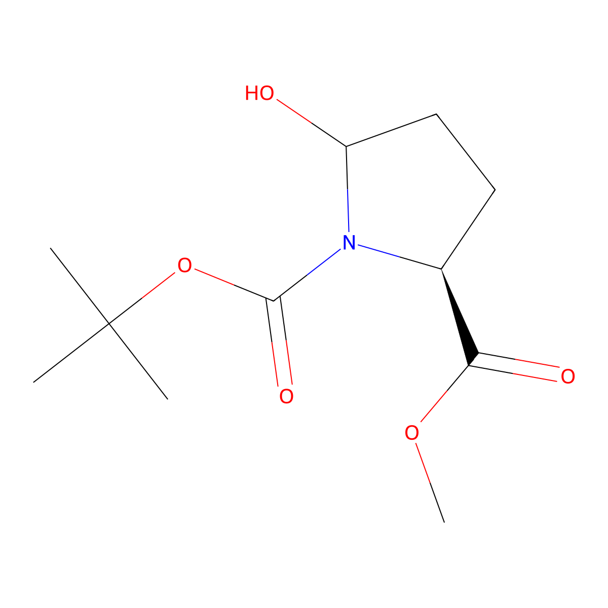1-tert-Butyl 2-methyl (2S)-5-hydroxypyrrolidine-1,2-dicarboxylate molecular structure, CAS 188200-05-7