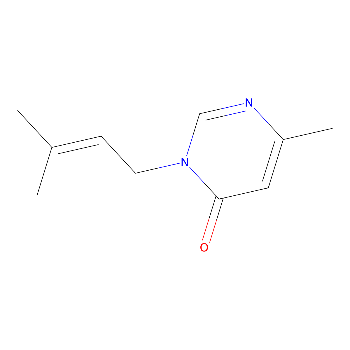 6-Methyl-3-(3-methylbut-2-en-1-yl)-3,4-dihydropyrimidin-4-one molecular structure, CAS 1882019-58-0