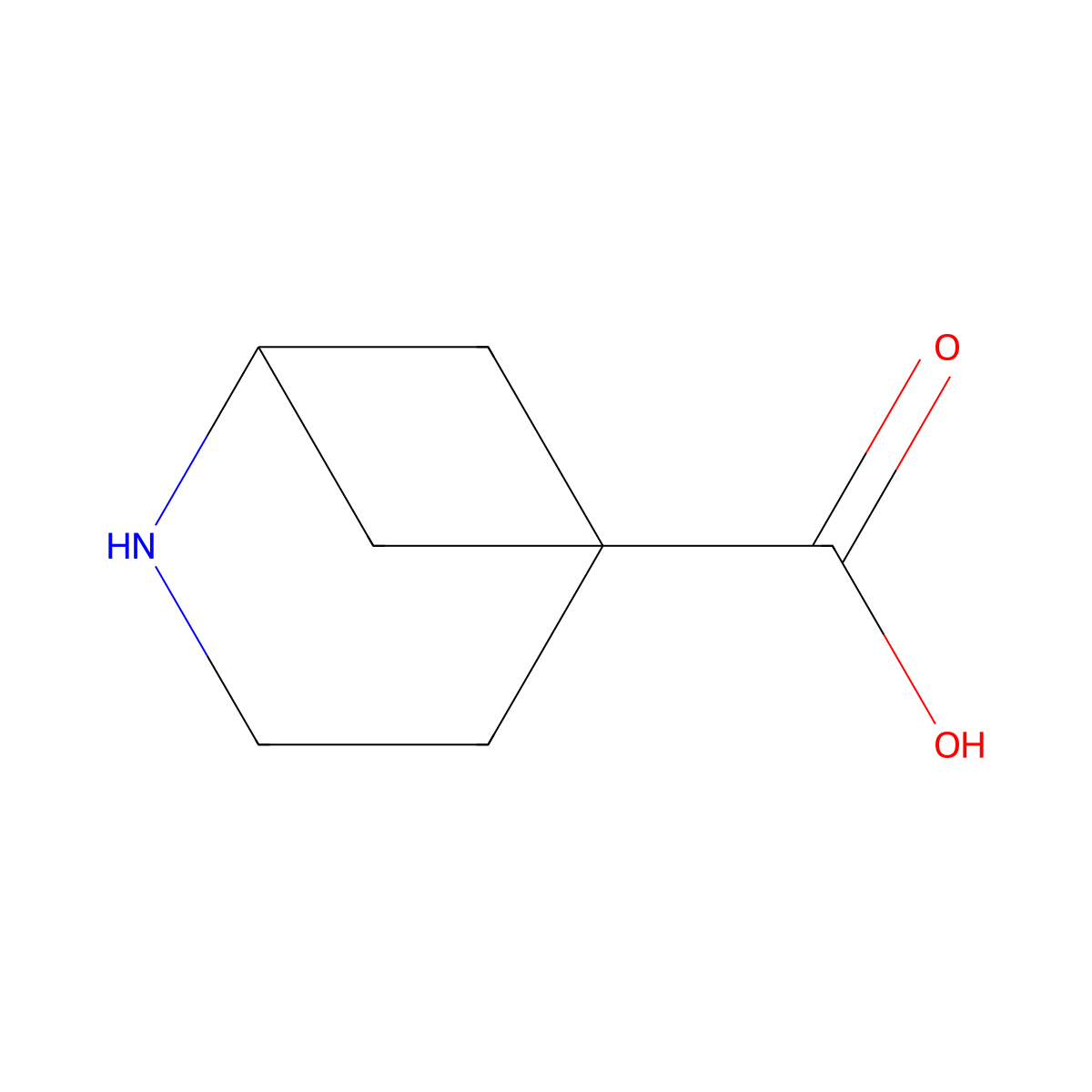 2-Azabicyclo[3.1.1]heptane-5-carboxylic acid molecular structure, CAS 1882055-79-9