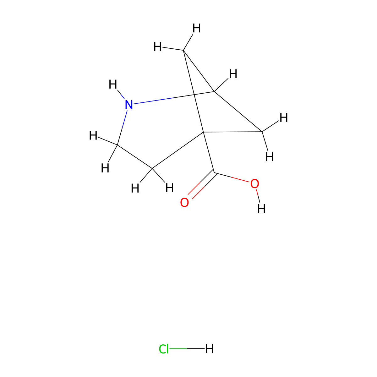 2-Azabicyclo[3.1.1]heptane-5-carboxylic acid hydrochloride molecular structure, CAS 1882055-80-2