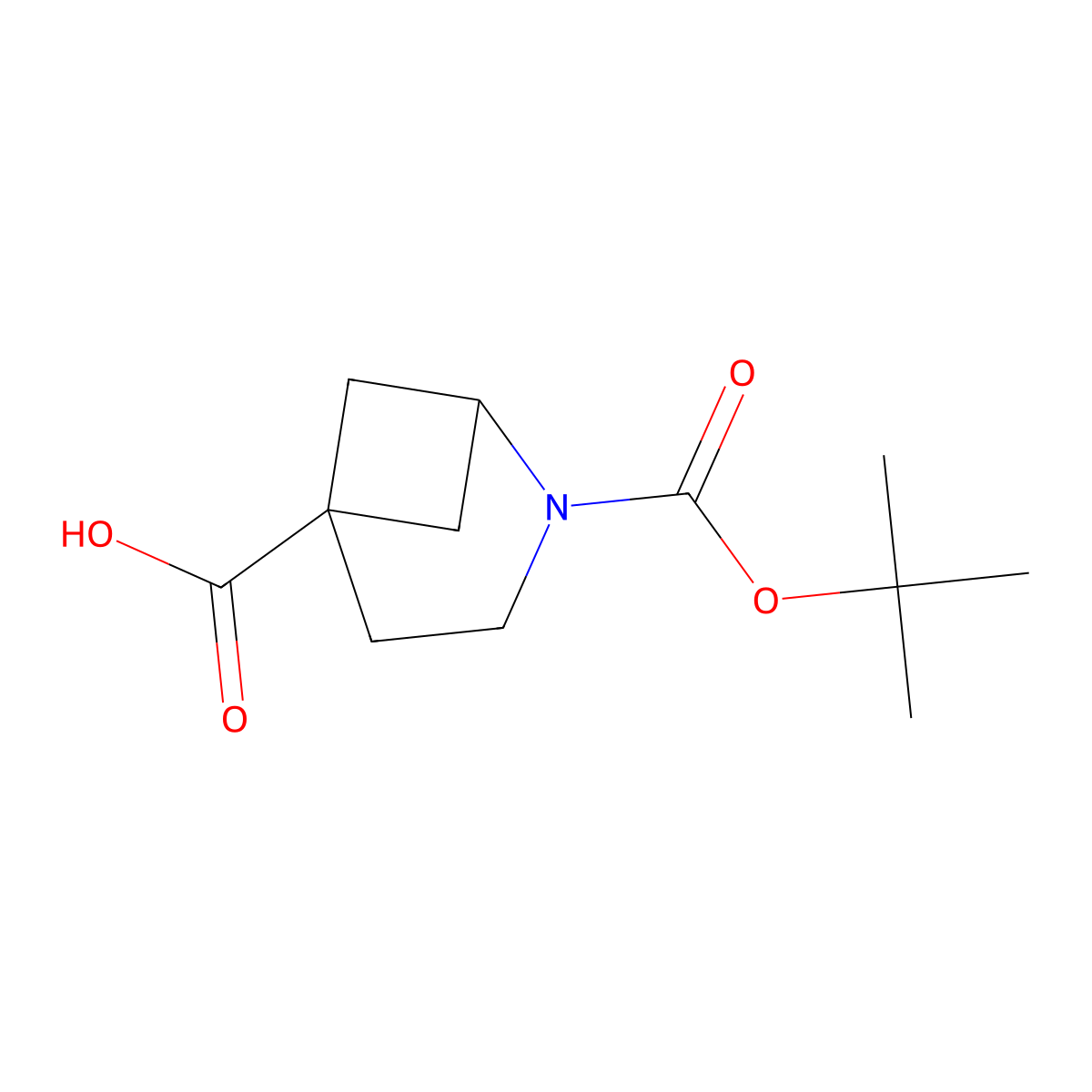 2-(Tert-butoxycarbonyl)-2-azabicyclo[3.1.1]heptane-5-carboxylic acid molecular structure, CAS 1882055-86-8