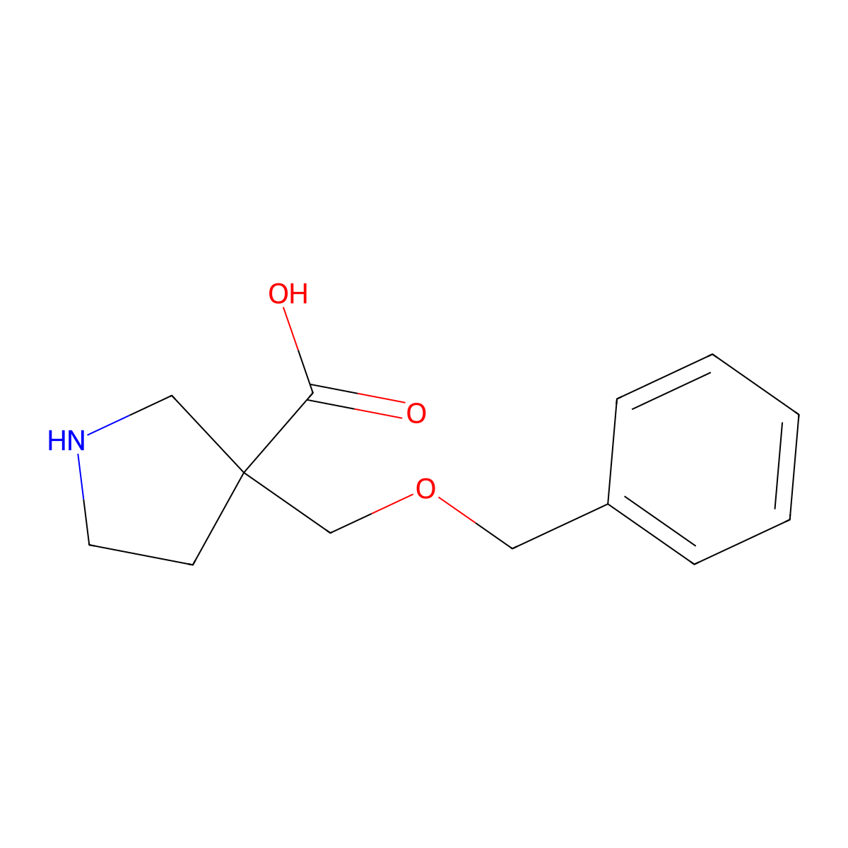 3-[(Benzyloxy)methyl]pyrrolidine-3-carboxylic acid molecular structure, CAS 1882062-21-6