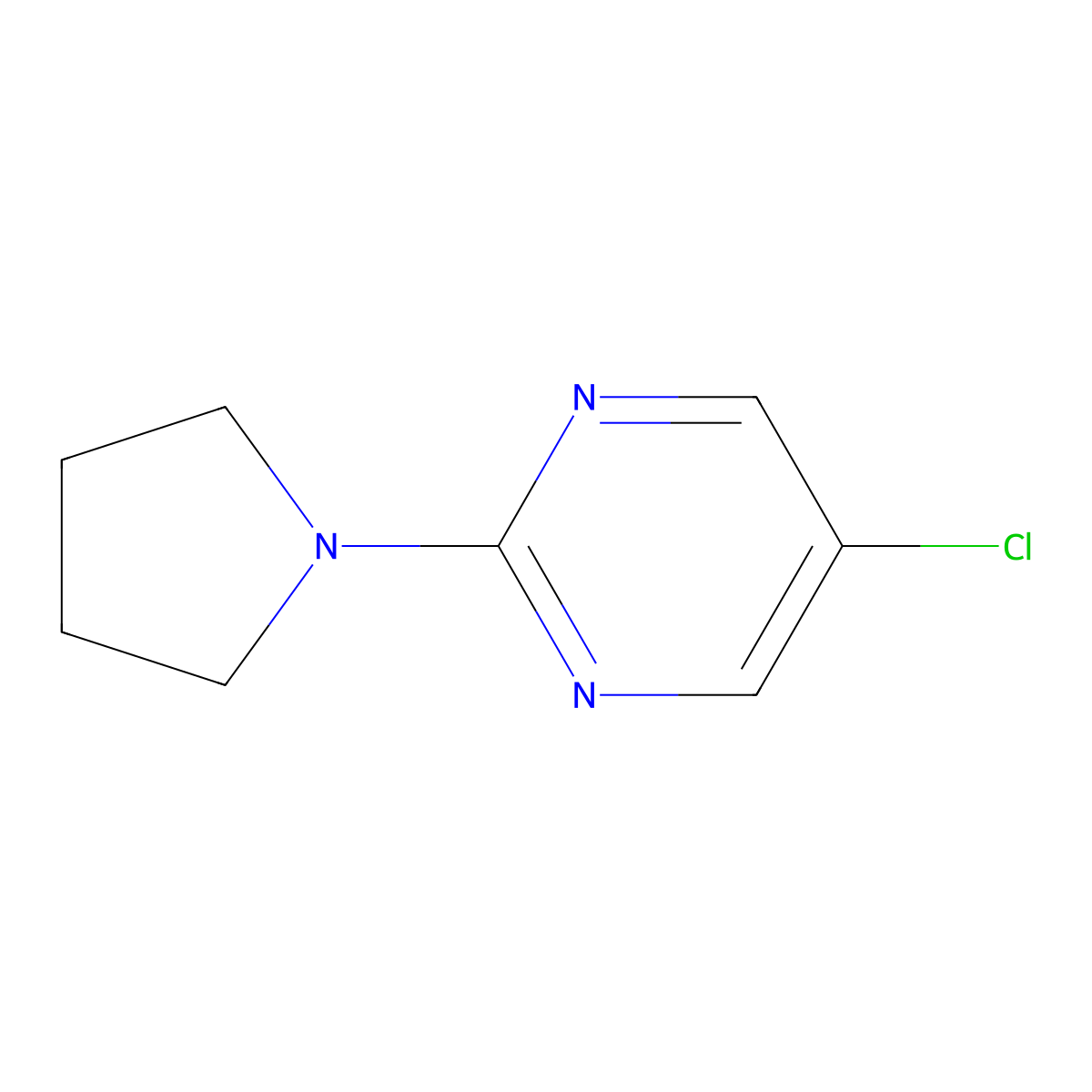 5-Chloro-2-(pyrrolidin-1-yl)pyrimidine molecular structure, CAS 1882068-21-4