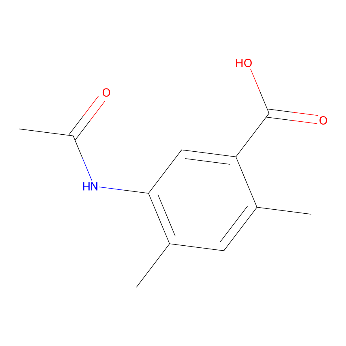 5-Acetamido-2,4-dimethylbenzoic acid molecular structure, CAS 1882075-60-6