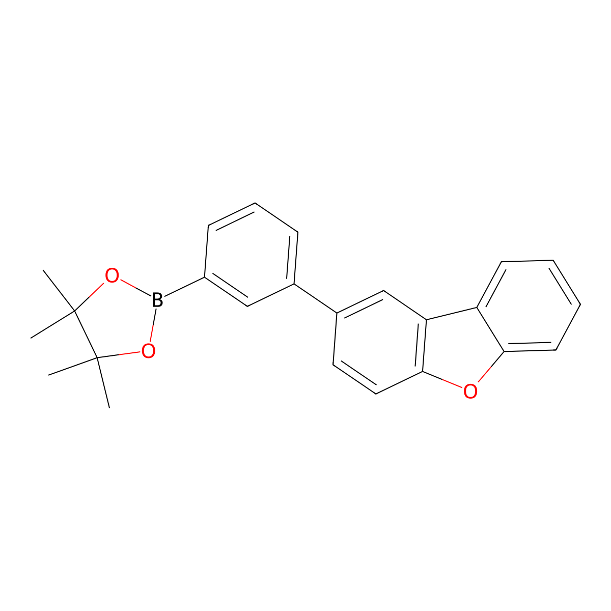 2-(3-(Dibenzo[B,D]furan-2-YL)phenyl)-4,4,5,5-tetramethyl-1,3,2-dioxaborolane molecular structure, CAS 1882084-00-5