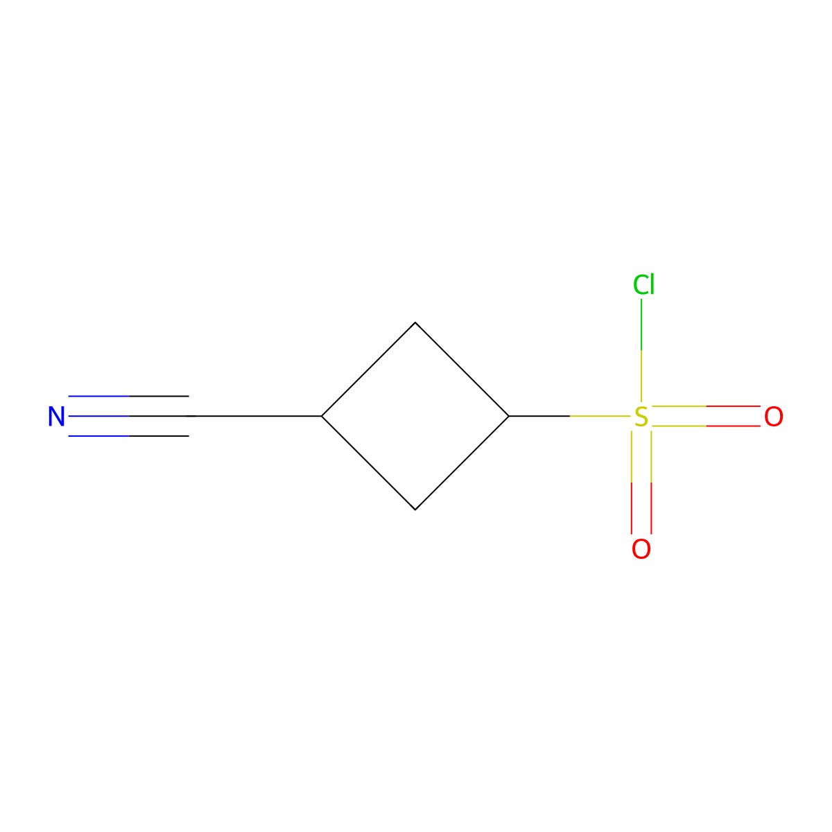 3-Cyanocyclobutane-1-sulfonyl chloride molecular structure, CAS 1882089-34-0