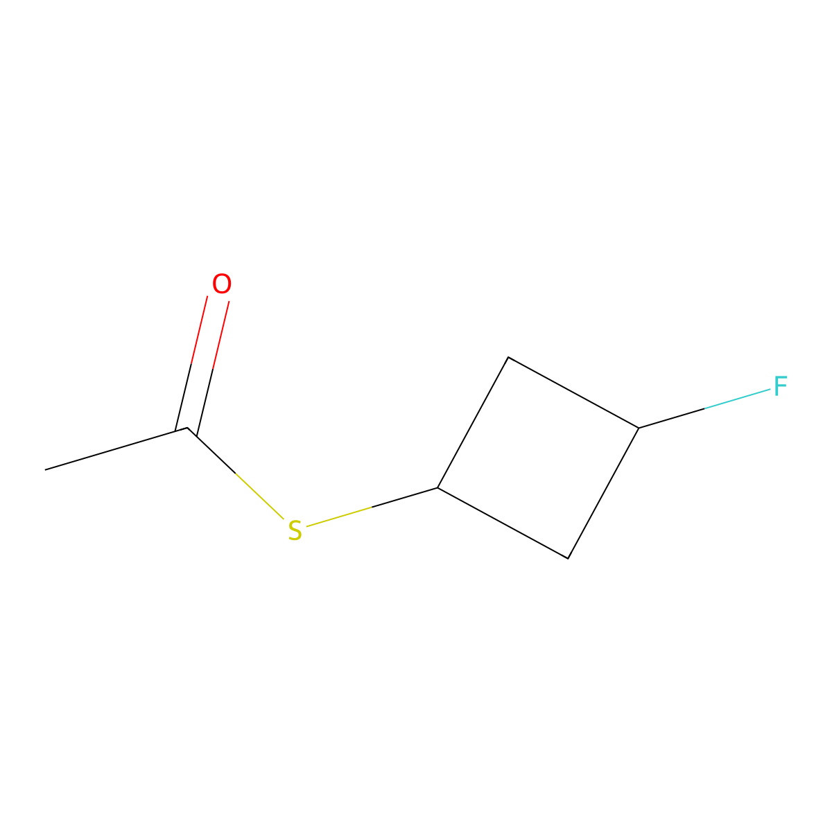 1-[(3-Fluorocyclobutyl)sulfanyl]ethan-1-one molecular structure, CAS 1882089-57-7