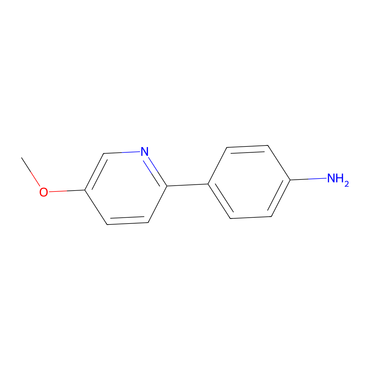 4-(5-Methoxy-2-pyridinyl)benzenamine molecular structure, CAS 1882096-66-3