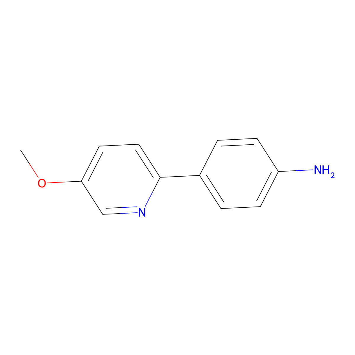 4-(5-Methoxy-2-pyridinyl)benzenamine molecular structure, CAS 1882096-66-3
