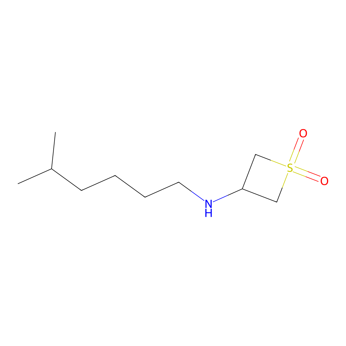 3-((5-Methylhexyl)amino)thietane 1,1-dioxide molecular structure, CAS 1882165-53-8