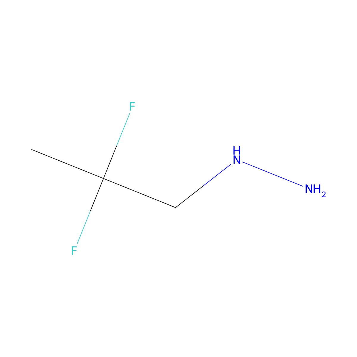 (2,2-Difluoropropyl)hydrazine molecular structure, CAS 1882185-61-6