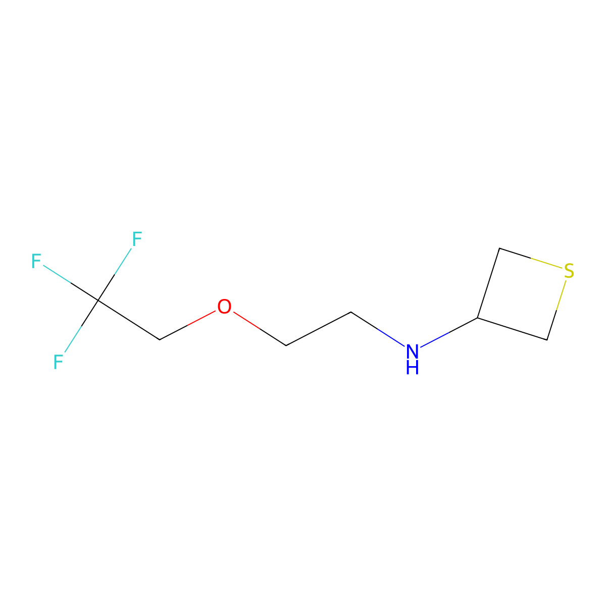 N-(2-(2,2,2-Trifluoroethoxy)ethyl)thietan-3-amine molecular structure, CAS 1882190-50-2