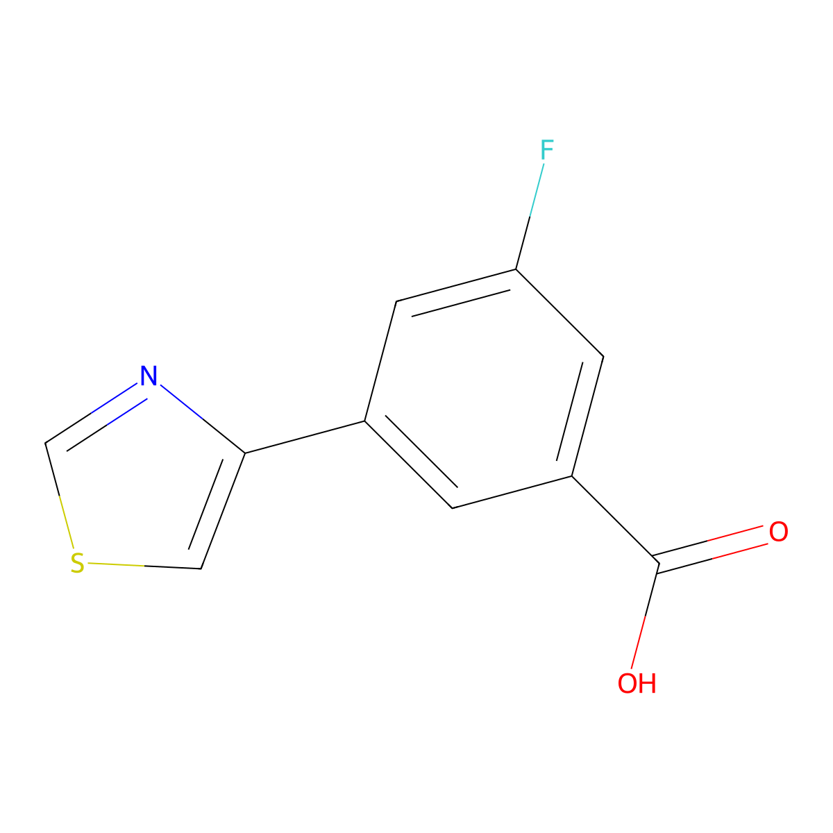 3-Fluoro-5-(1,3-thiazol-4-yl)benzoic acid molecular structure, CAS 1882197-81-0