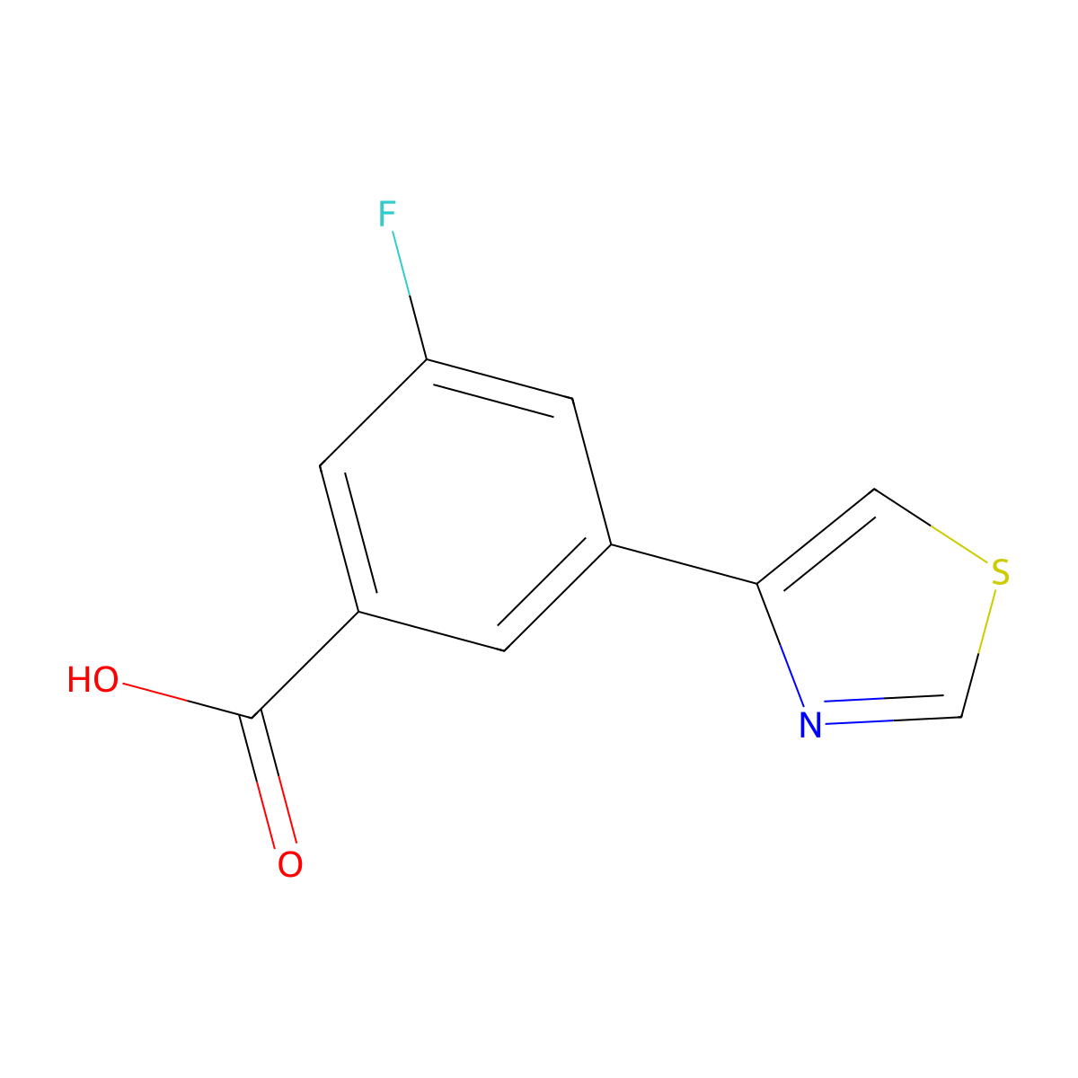 3-Fluoro-5-(1,3-thiazol-4-yl)benzoic acid molecular structure, CAS 1882197-81-0