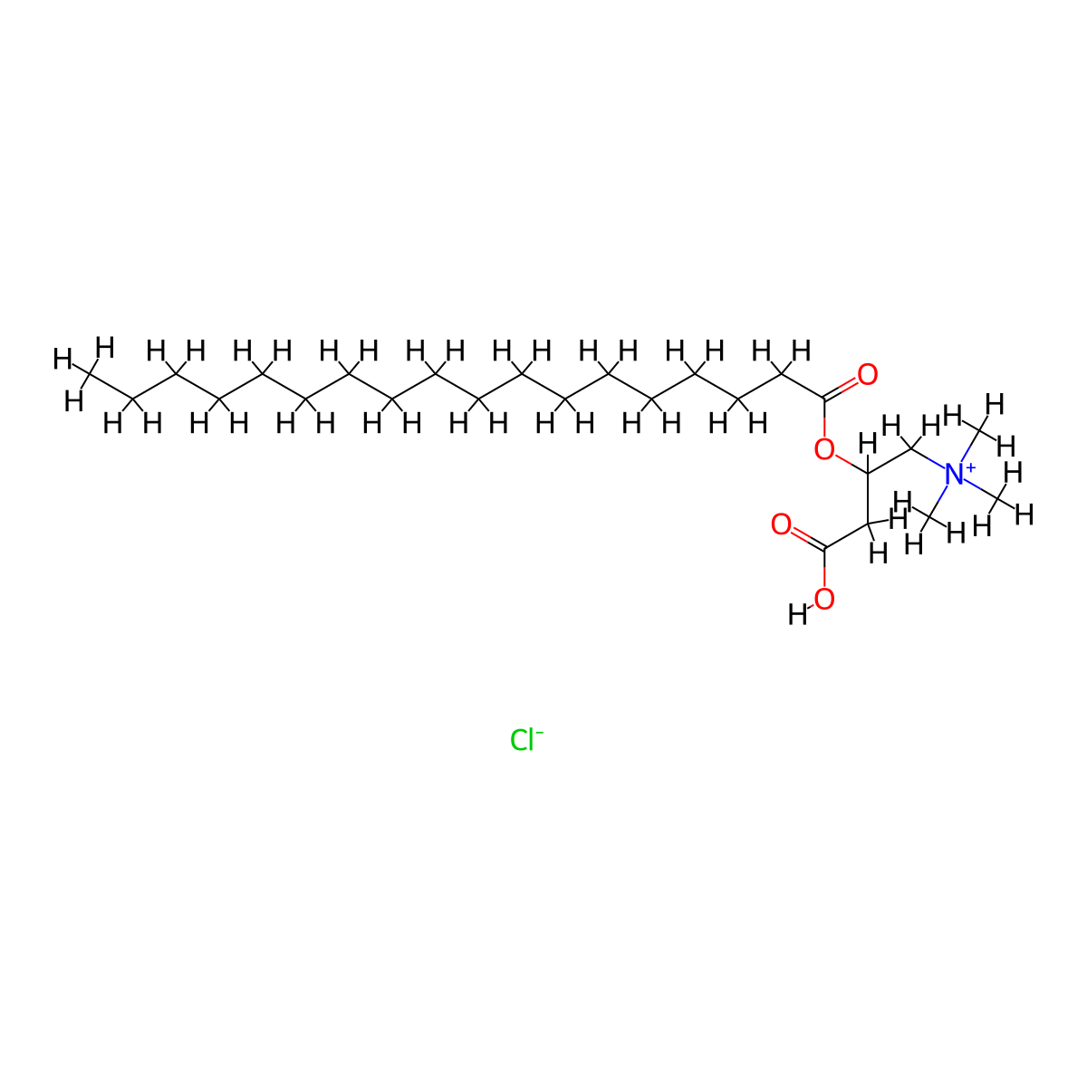 DL-Stearoylcarnitine chloride molecular structure, CAS 18822-91-8