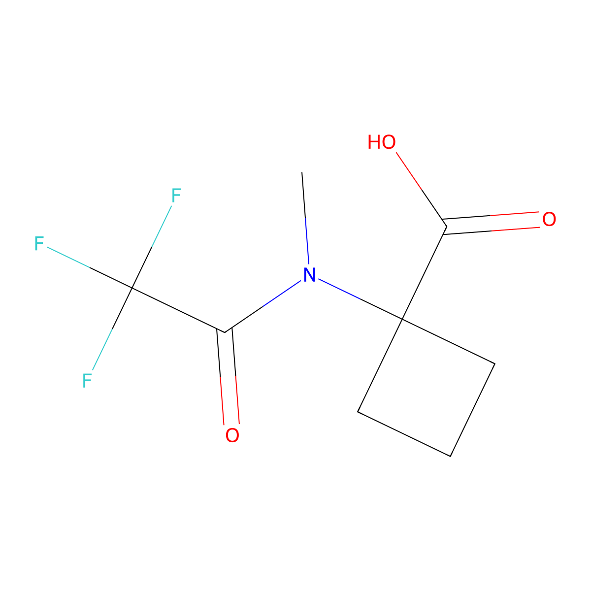 1-(2,2,2-trifluoro-N-methylacetamido)cyclobutane-1-carboxylic acid molecular structure, CAS 1882216-18-3