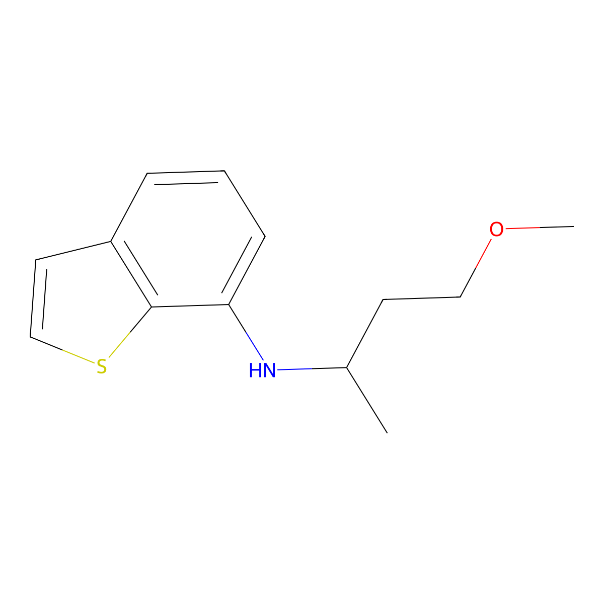 N-(4-Methoxybutan-2-yl)-1-benzothiophen-7-amine molecular structure, CAS 1882231-22-2