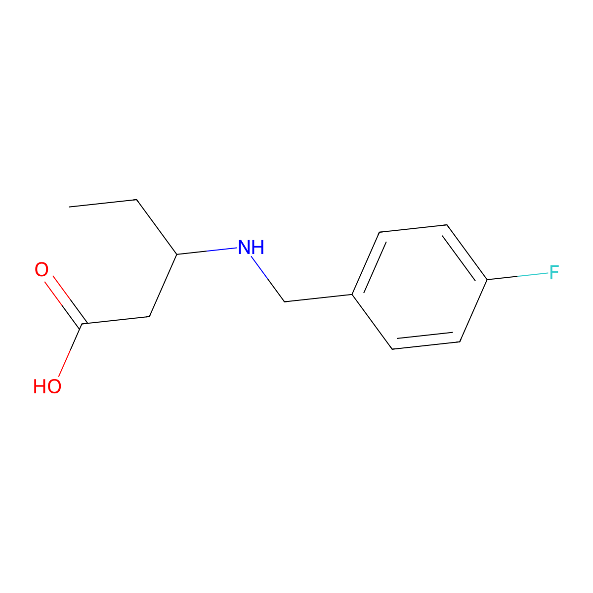 3-{[(4-Fluorophenyl)methyl]amino}pentanoic acid molecular structure, CAS 1882254-80-9
