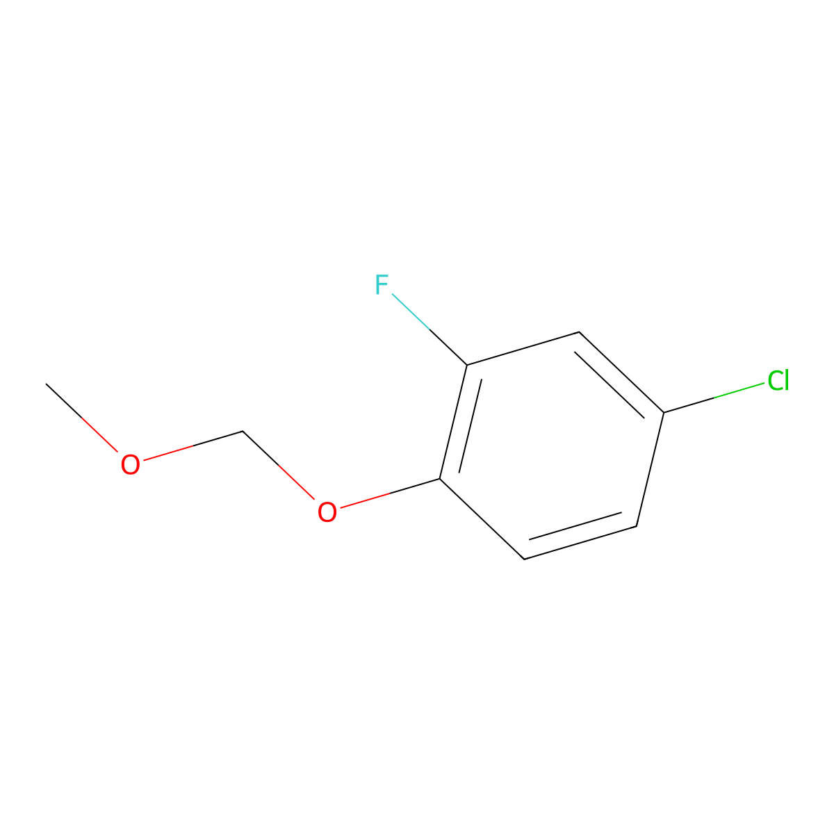 4-Chloro-2-fluoro-1-(methoxymethoxy)benzene molecular structure, CAS 1882340-29-5