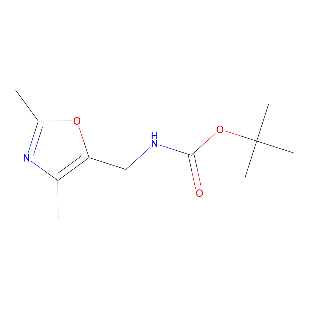 tert-butyl N-[(dimethyl-1,3-oxazol-5-yl)methyl]carbamate molecular structure, CAS 1882357-15-4