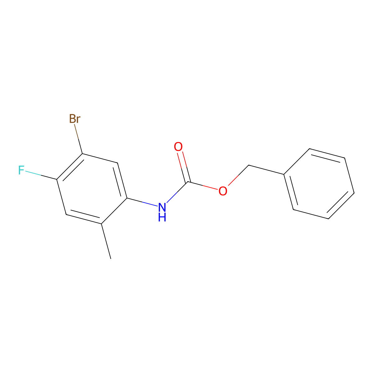 benzyl N-(5-bromo-4-fluoro-2-methylphenyl)carbamate molecular structure, CAS 1882361-18-3