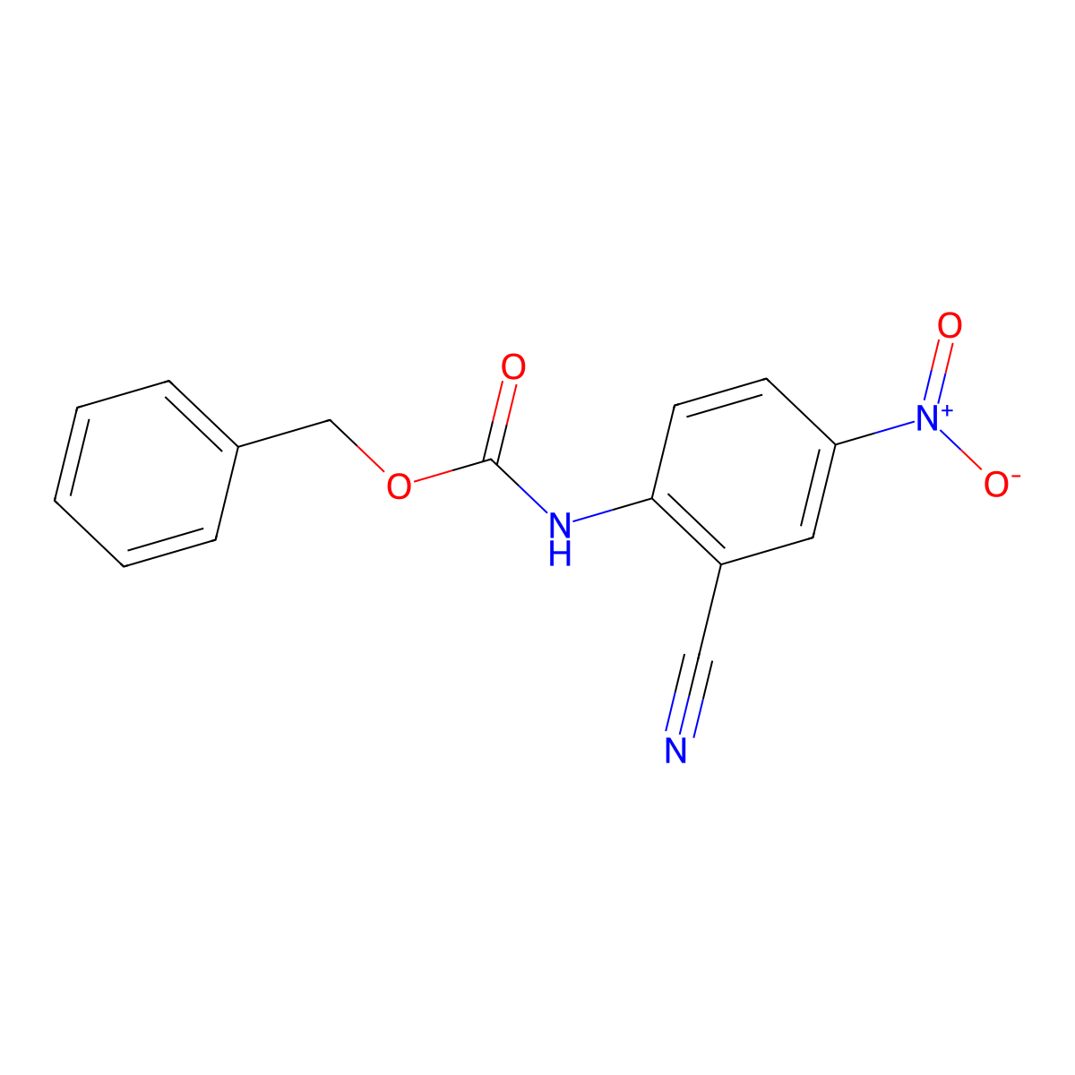 benzyl N-(2-cyano-4-nitrophenyl)carbamate molecular structure, CAS 1882361-32-1