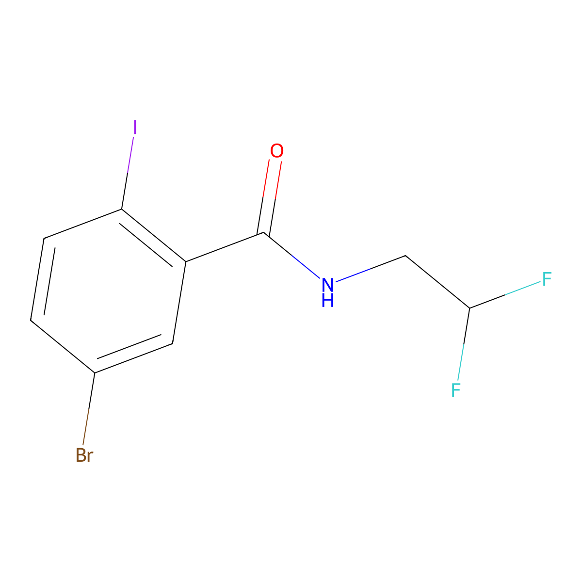 5-Bromo-N-(2,2-difluoroethyl)-2-iodobenzamide molecular structure, CAS 1882386-47-1