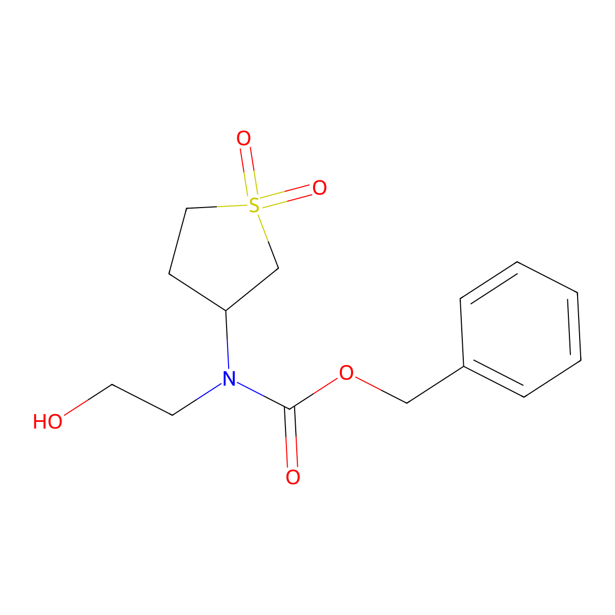 benzyl N-(1,1-dioxo-1lambda6-thiolan-3-yl)-N-(2-hydroxyethyl)carbamate molecular structure, CAS 1882387-22-5