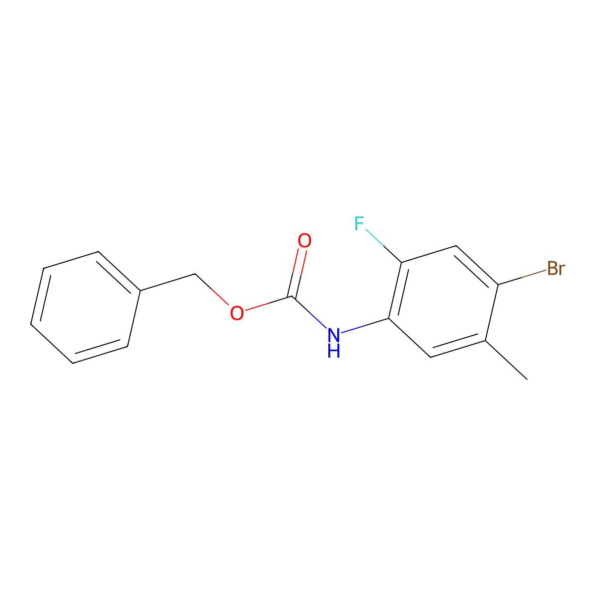 benzyl N-(4-bromo-2-fluoro-5-methylphenyl)carbamate molecular structure, CAS 1882387-25-8