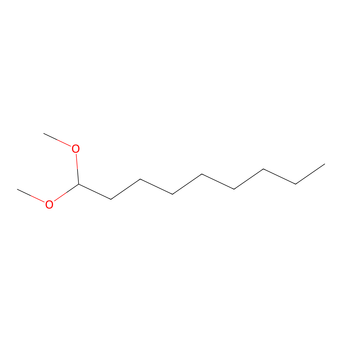 Nonanal dimethyl acetal molecular structure, CAS 18824-63-0