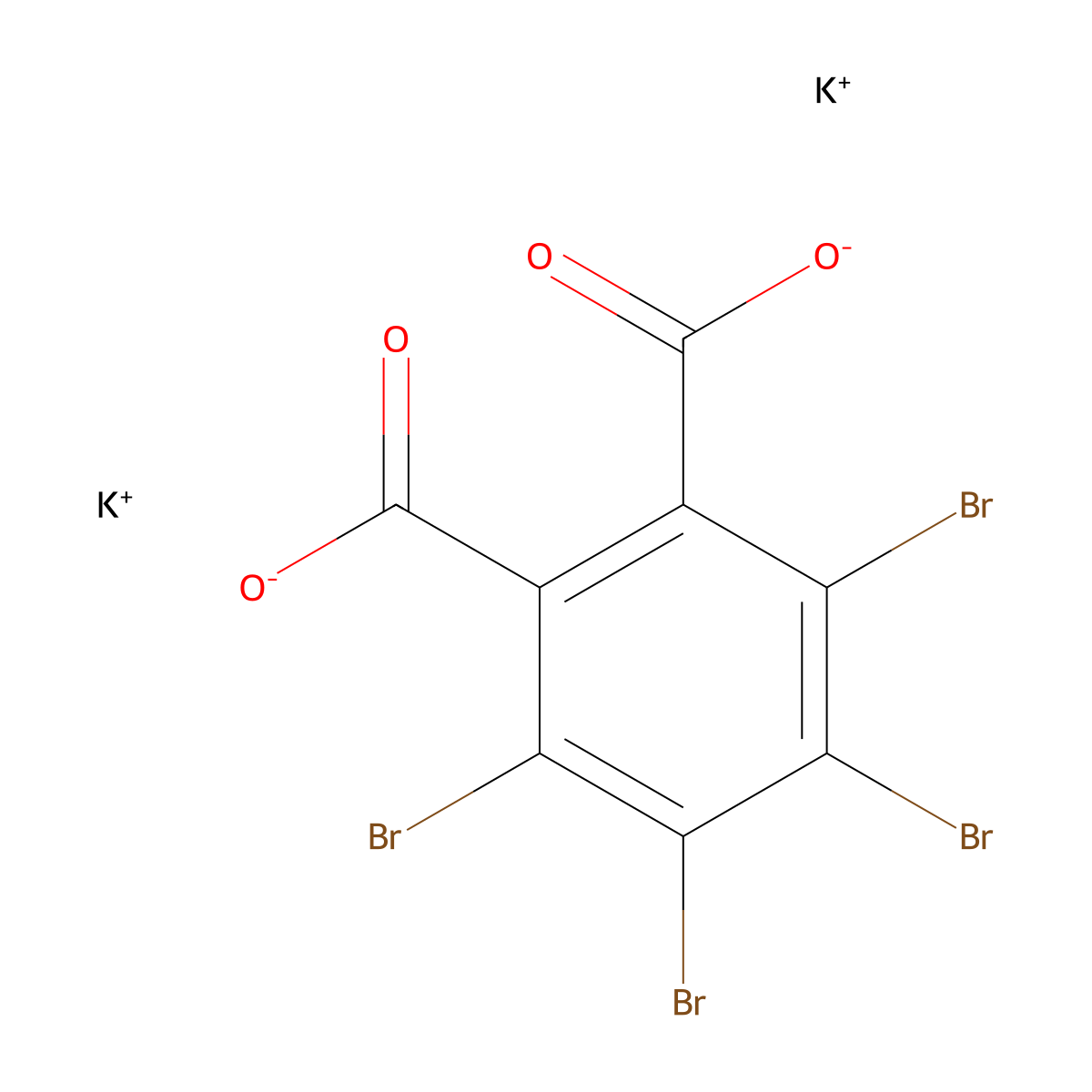 Tetrabromophthalic acid, dipotassium salt molecular structure, CAS 18824-74-3