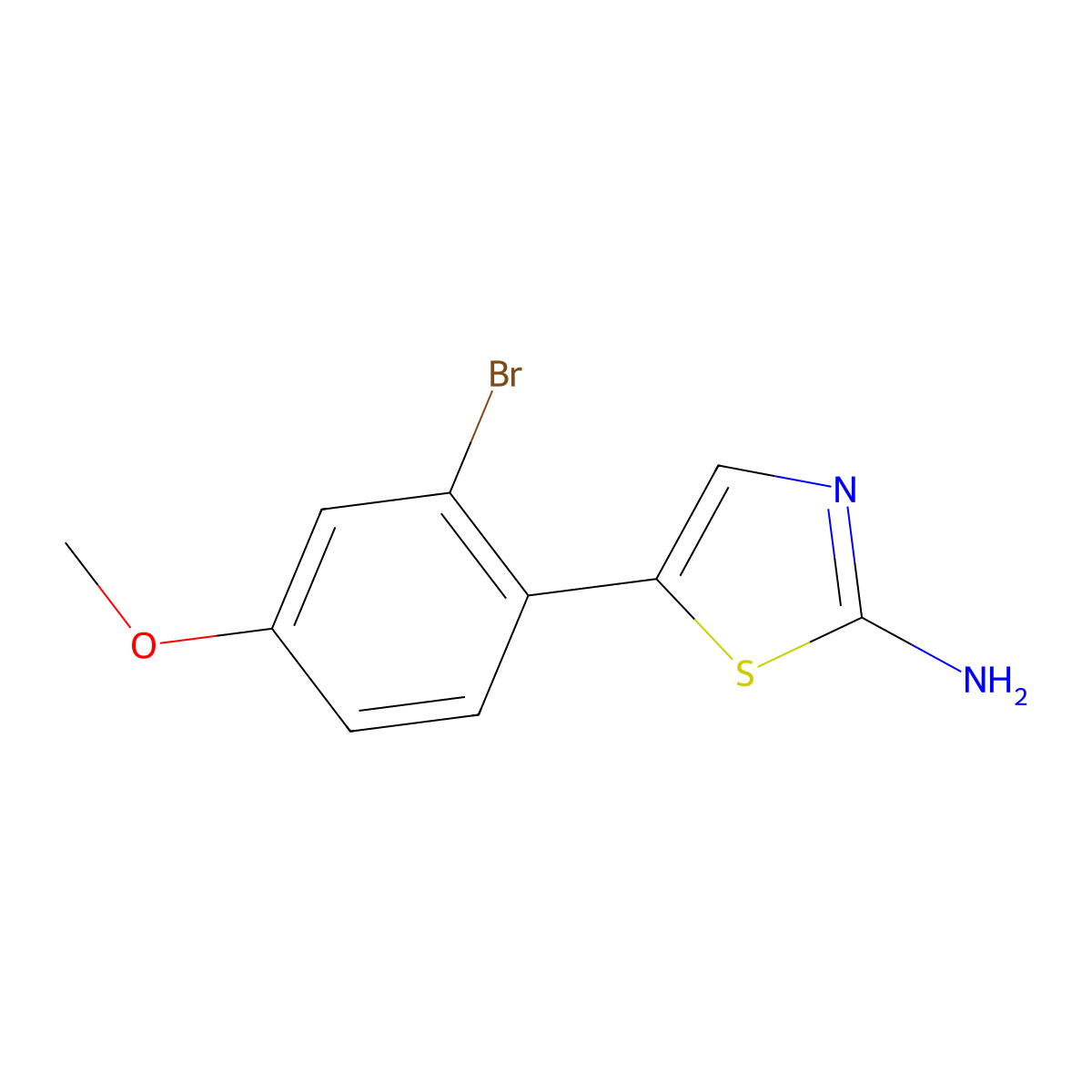 5-(2-Bromo-4-methoxyphenyl)thiazol-2-amine molecular structure, CAS 1882430-23-0