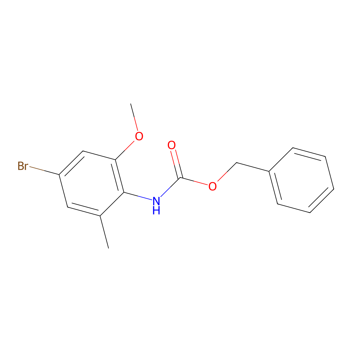 benzyl N-(4-bromo-2-methoxy-6-methylphenyl)carbamate molecular structure, CAS 1882466-41-2