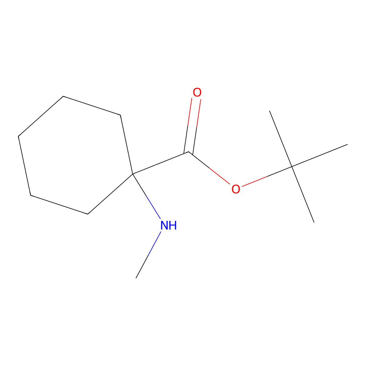 Tert-butyl 1-(methylamino)cyclohexane-1-carboxylate molecular structure, CAS 1882481-95-9