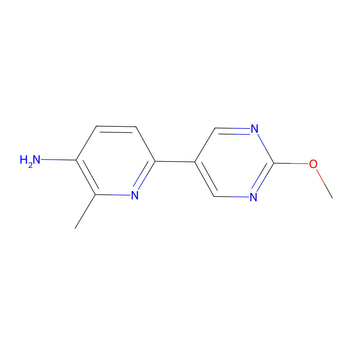 6-(2-Methoxy-5-pyrimidinyl)-2-methyl-3-pyridinamine molecular structure, CAS 1882486-84-1