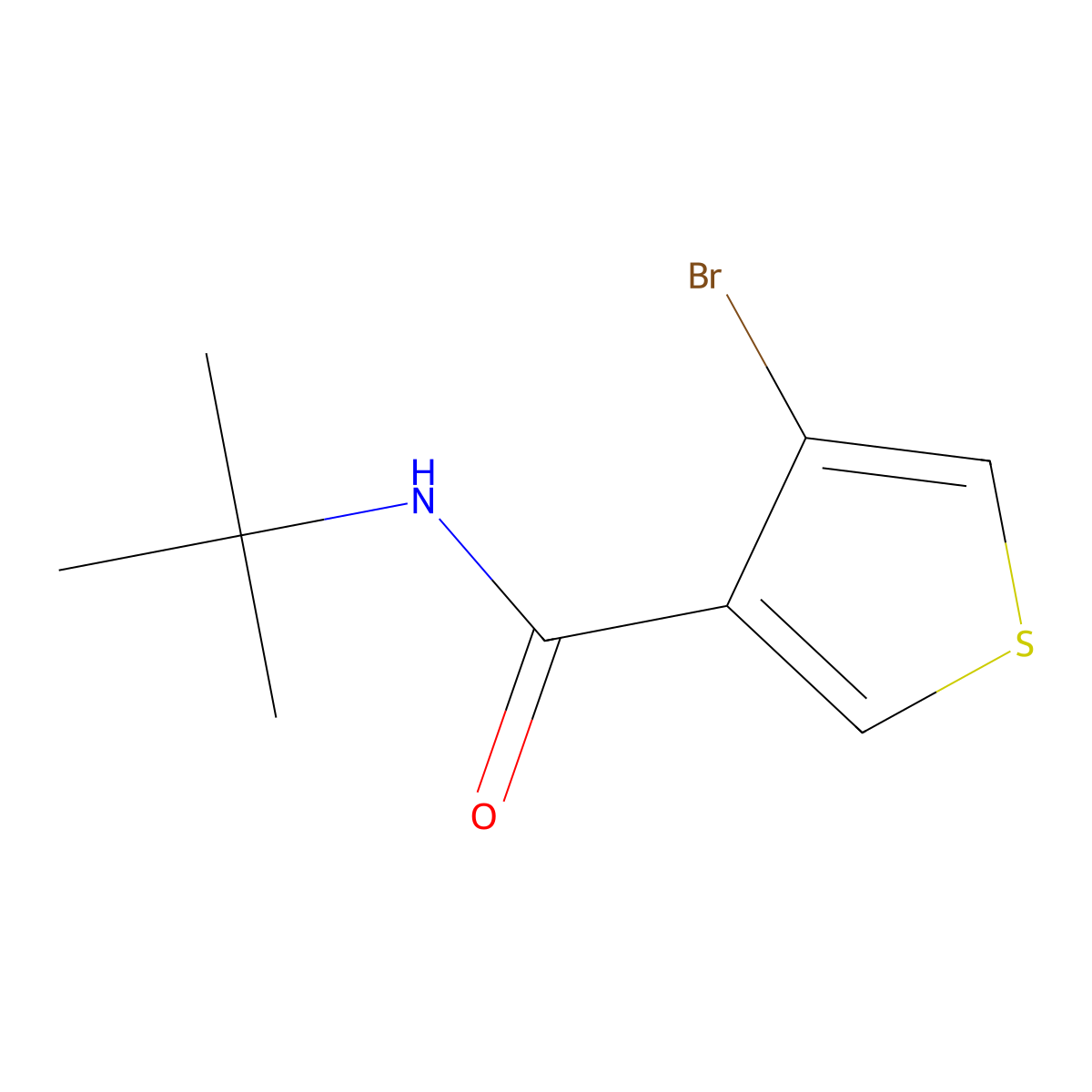 4-bromo-N-tert-butylthiophene-3-carboxamide molecular structure, CAS 1882554-70-2